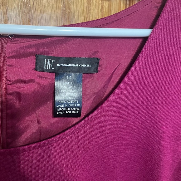 Raspberry pink A-line dress from INC International Concepts. Size 14. NWT - Picture 2 of 7